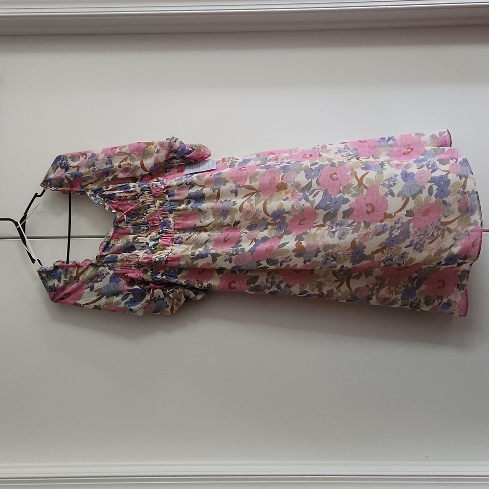 LUSH 1/2 Sleeve Vintage Print Empire Waist Midi Dress